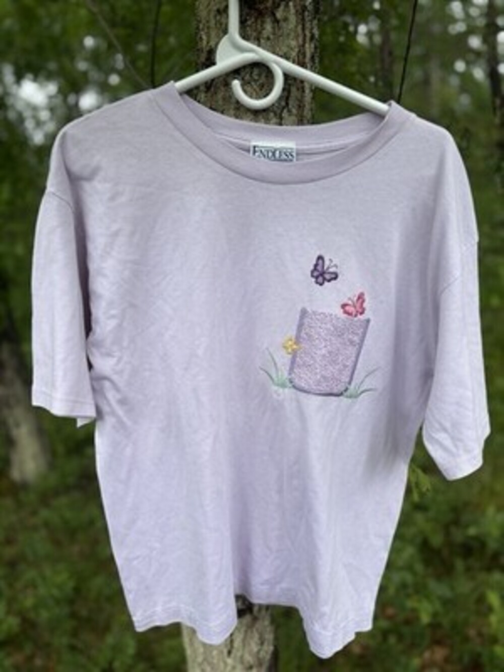 Vintage Endless Designs Single‎ Stitch Butterfly, Flower T shirt Cottage Core